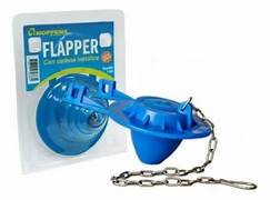 FLAPPER PVC AZUL C/CADENA METAL