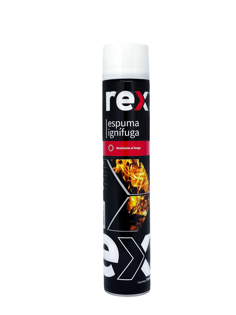 Rex Espuma PU Ignifuga. c/aplic, Tarro 750 ml 