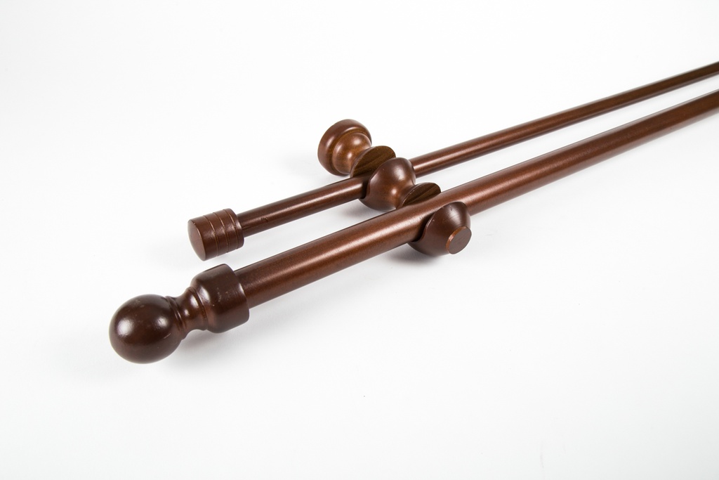 BARRA CORTINA MADERA 1500x19x18 mm  Chocolate