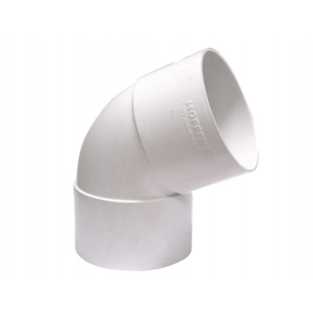 CURVA CANALETA H-H 75 mm 65° Blanca | HOFFENS