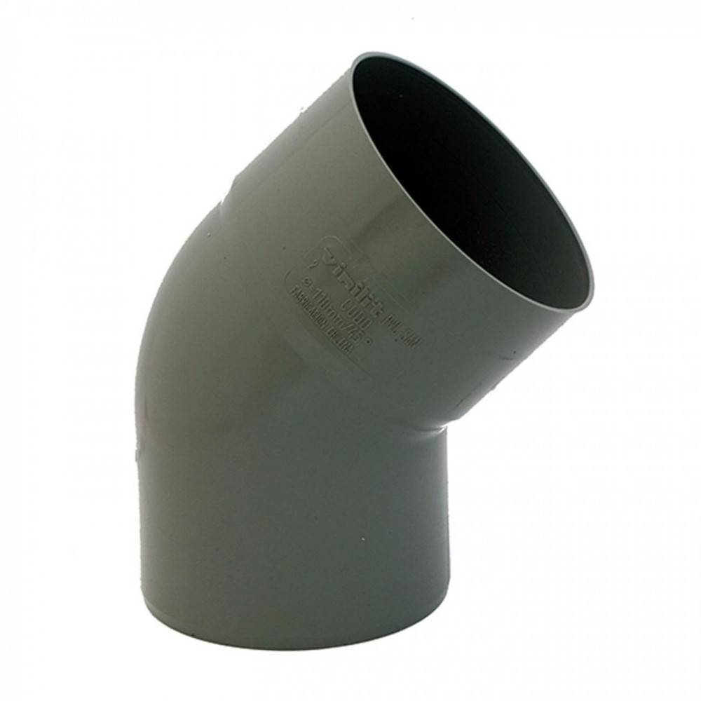 CURVA PVC SANITARIO 75 mm 45°