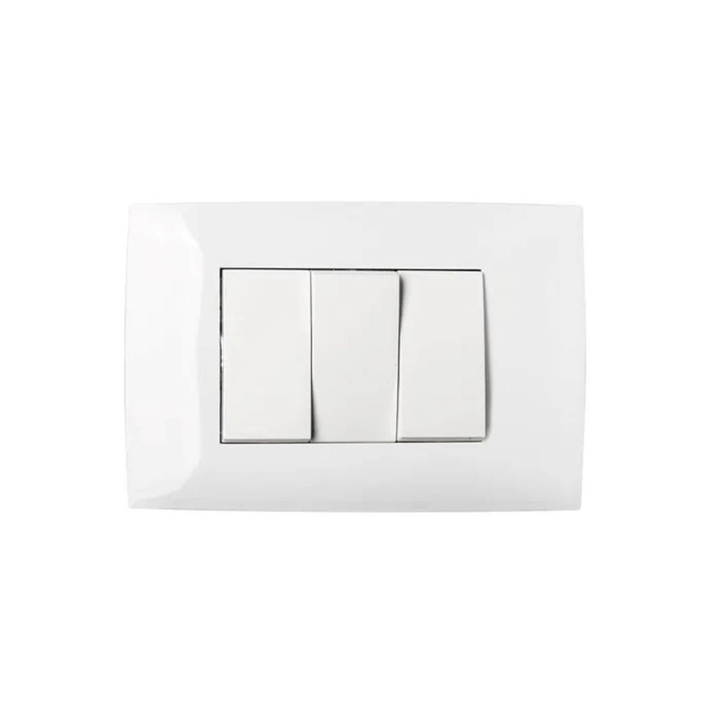 INTERRUPTOR EMB. TRIPLE 10A Blanco | STANFORD