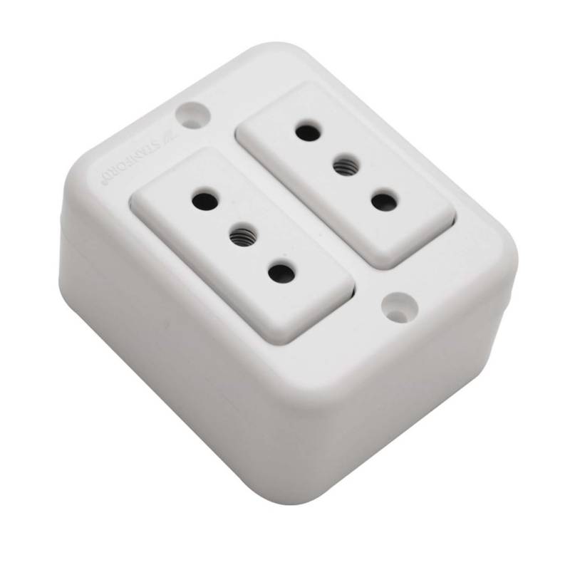 ENCHUFE SOBREPUESTO DOBLE 10 A