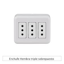 ENCHUFE SOBREPUESTO TRIPLE 10 A