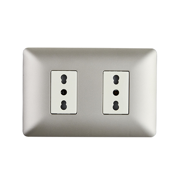 ENCHUFE EMB. DOBLE 10-16A Champagne | STANFORD