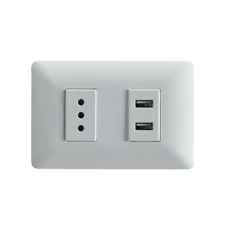 ENCHUFE EMB. SIMPLE + TOMA USB 10A Blanco