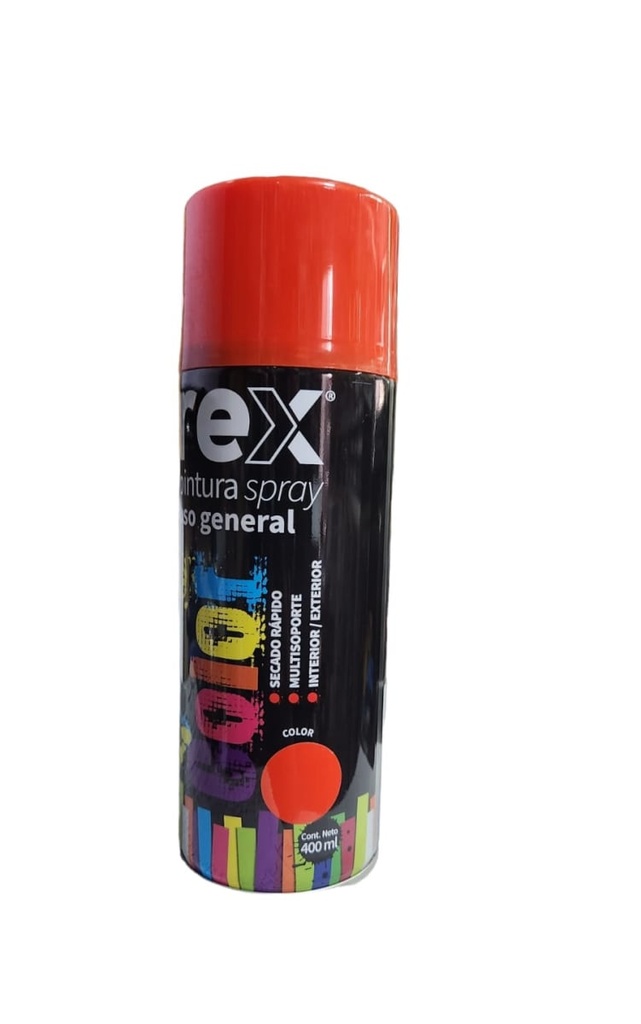Rex Pintura Spray General, Naranjo, 400 ml