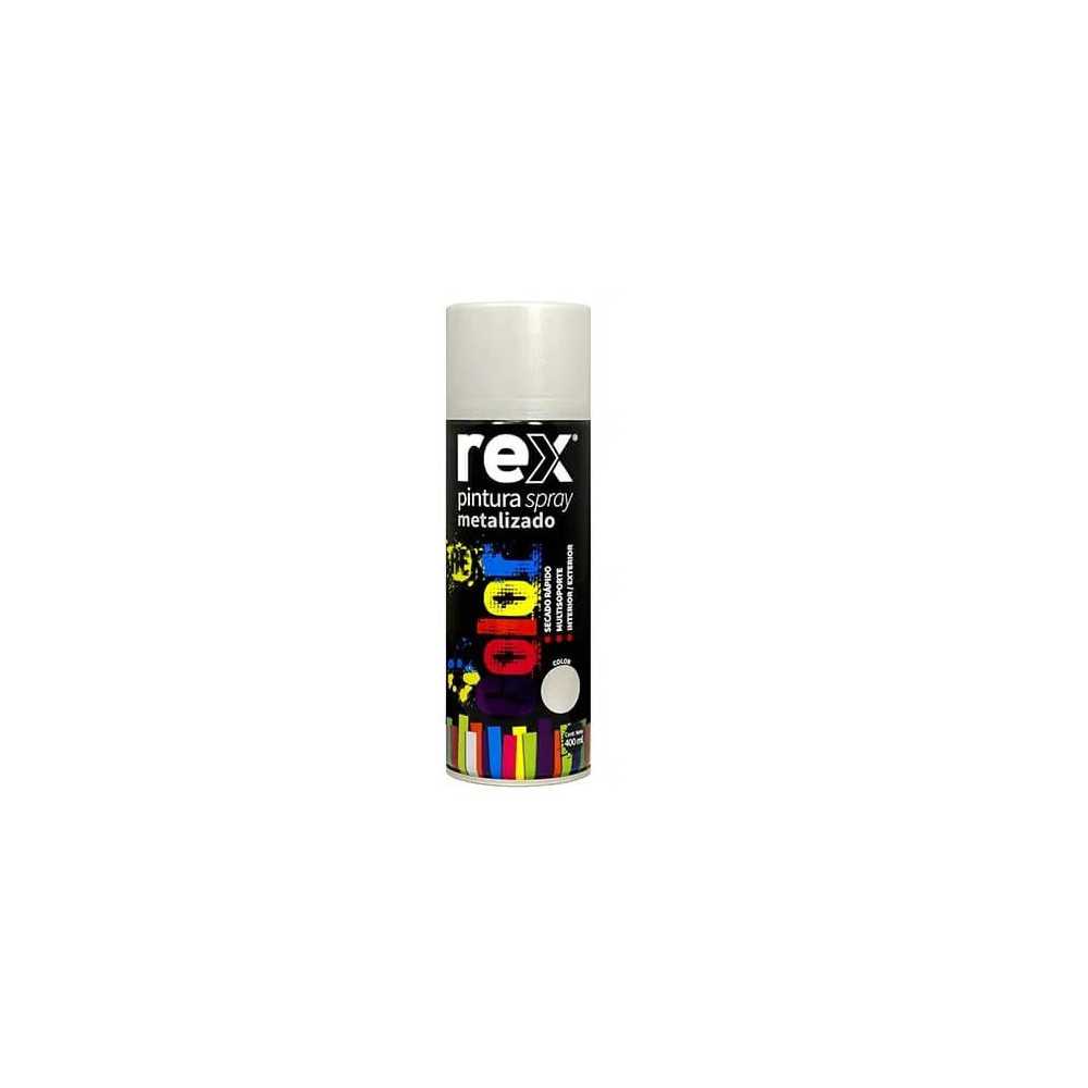 Rex Pintura Spray Metalico, Plata, 400 ml