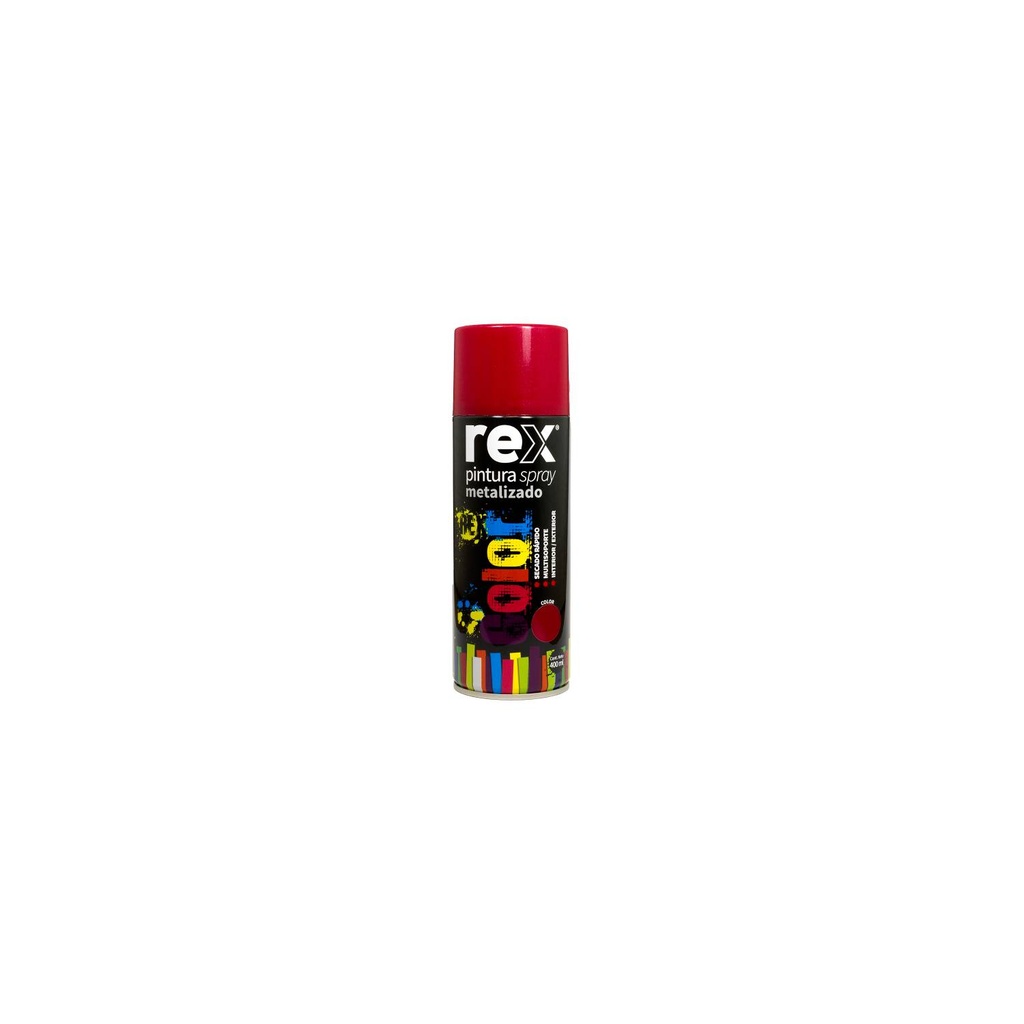 Rex Pintura Spray Metalico, Rojo, 400 ml