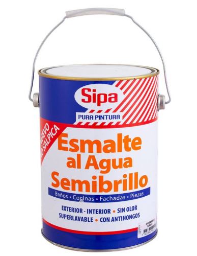 ESMALTE AL AGUA NEGRO SEMI-B 1GL | SIPA