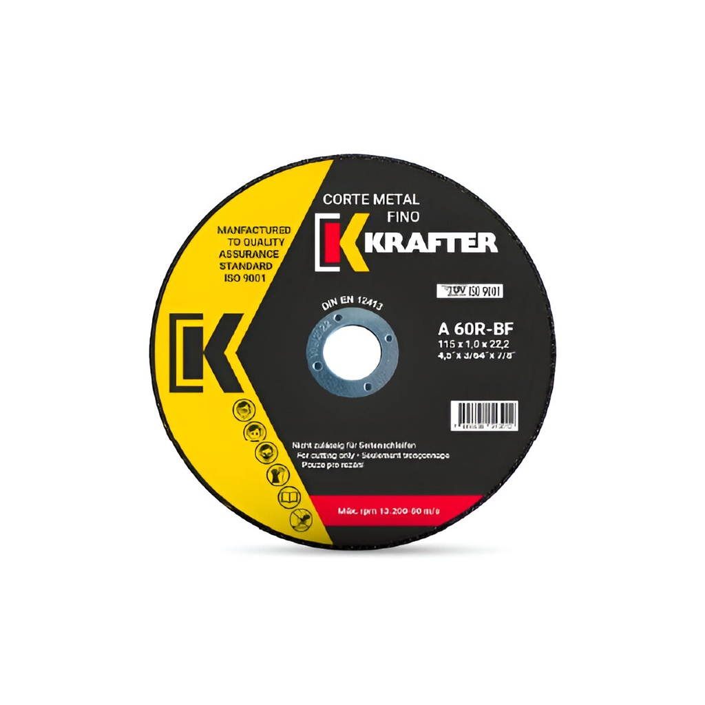 DISCO CORTE METAL KRAFTER 115x1.0 mm
