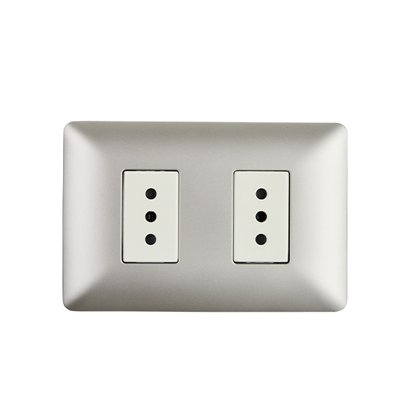 ENCHUFE PUENTE EMB. DOBLE 10A Champagne | STANFORD
