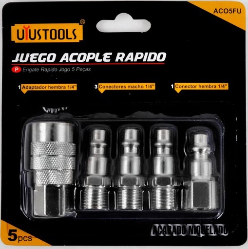 [ADHARC-0001] ACOPLE RAPIDO COMPRESOR 5 pcs | UYUSTOOLS