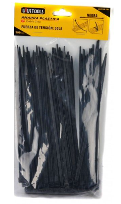 [MELANE-0002] AMARRACABLES 4.8x300 mm  Negra | UYUSTOOLS