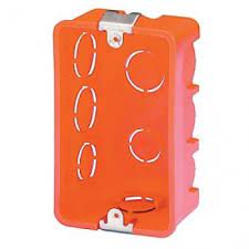 [METCE-8433] CAJA ELECTRICA EMBUTIDA OREJA METALICA  Naranja