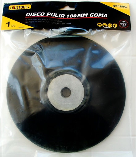 [HMRDPC-254] DISCO PULIR C/GOMA EVA + VELCRO Y 5 LIJA 180 mm | UYUSTOOLS