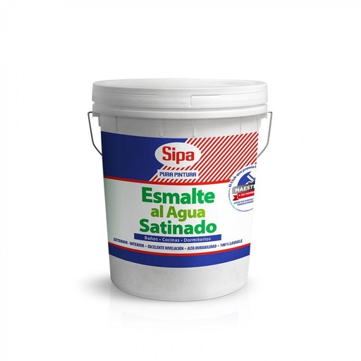 [PYCEAA-0008] ESMALTE AL AGUA SIPA SATINADO  Blanco TTA | SIPA