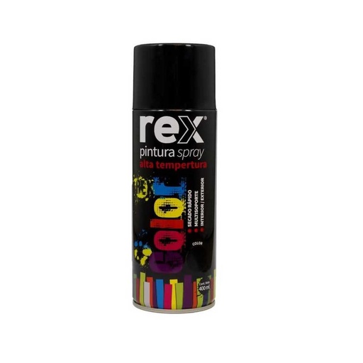 [HMEESM-00288] ESMALTE SPRAY ALTA TEMPERATURA  Negro 400 ml | REX