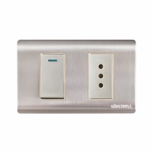 [FEREEP-0009] ENCHUFE EMB. SIMPLE + INTER. 10A Inox | UYUSTOOLS