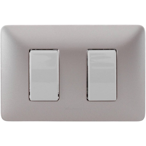 [FERIEP-0005] INTERRUPTOR EMB. DOBLE 10A Inox | UYUSTOOLS