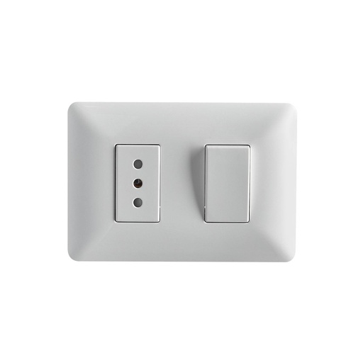 [METIS-5719] INTERRUPTOR EMB. SIMPLE+ENCHUFE 10-16A Blanco
