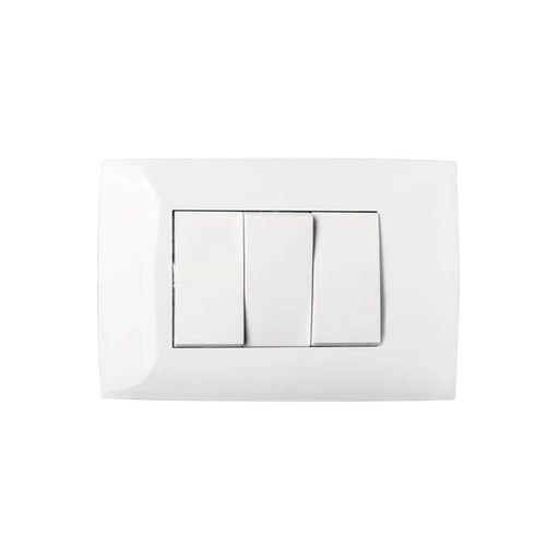 [METIT-8908] INTERRUPTOR EMB. TRIPLE 10A Blanco