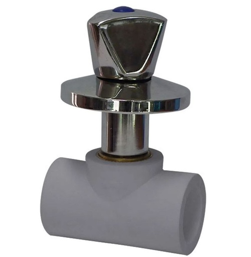 [PYFLPP-0002] VALVULA DE PASO PPR CROMADA VASTAGO 25 mm #2.5 | HOFFENS
