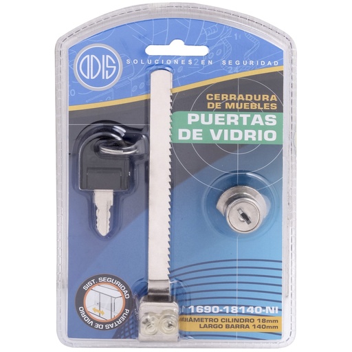[FERCMU-0004] CERRADURA DE MUEBLES PUERTAS DE VIDRIO #18140 | ODIS