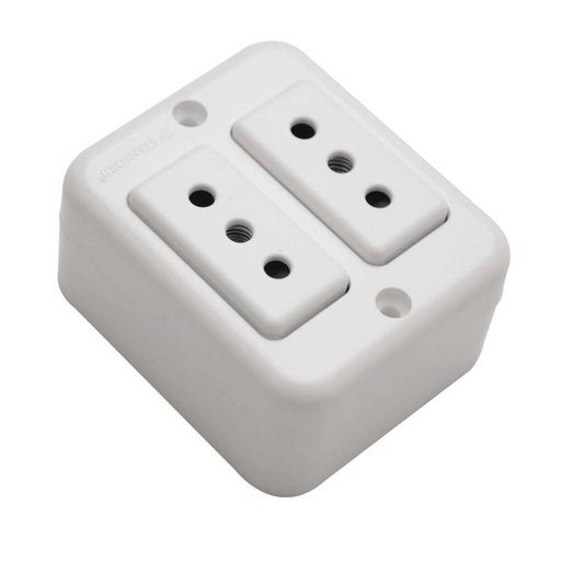 [MELESO-0002] ENCHUFE SOBREPUESTO DOBLE 10 A