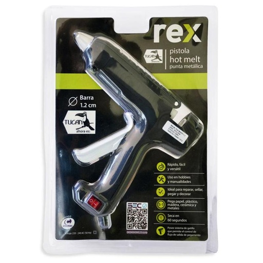 [FERPSE-0002] PISTOLA SILICONA ELECTRICA 1.2 cm | REX