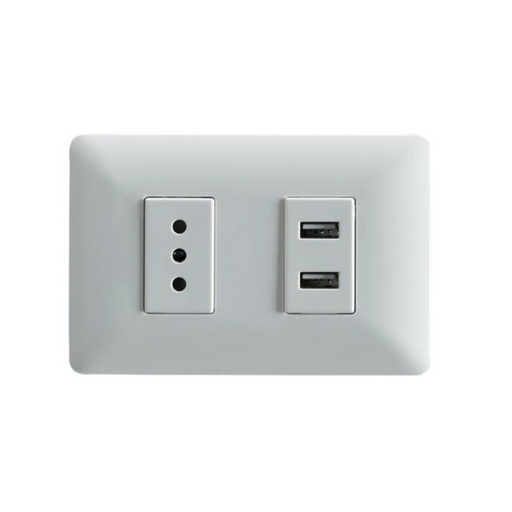 [FEREEP-0011] ENCHUFE EMB. SIMPLE + TOMA USB 10A Blanco