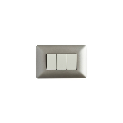 [FERIEP-0012] INTERRUPTOR EMB. TRIPLE 10A Champagne | STANFORD