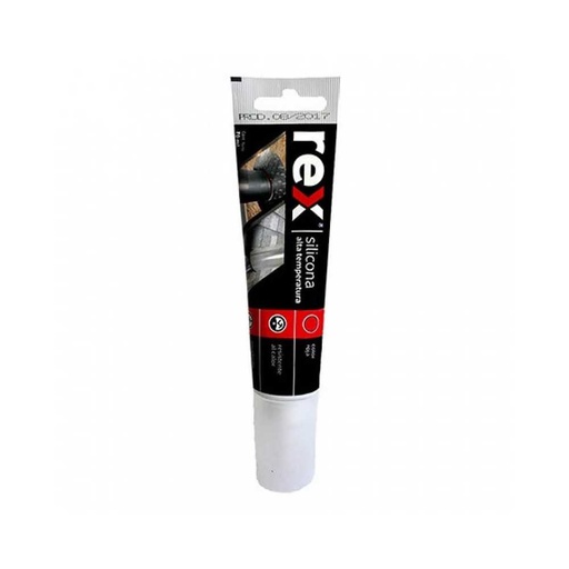 [REX-0026] Rex Silicona Alta Temperatura Negro, Pomo 70 ml 