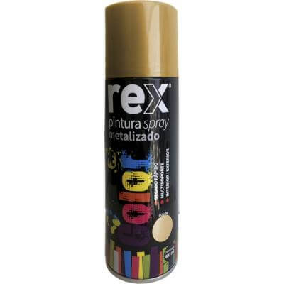 [REX-0092] Rex Pintura Spray Metalico, Dorado, 400 ml