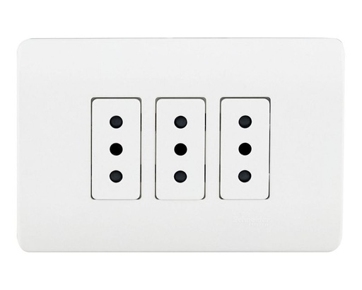 [METET-8765] ENCHUFE PUENTE EMB. TRIPLE 10A Blanco