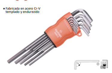 [FEAHMA-001] JUEGO LLAVE ALLEN LARGAS 13 pcs